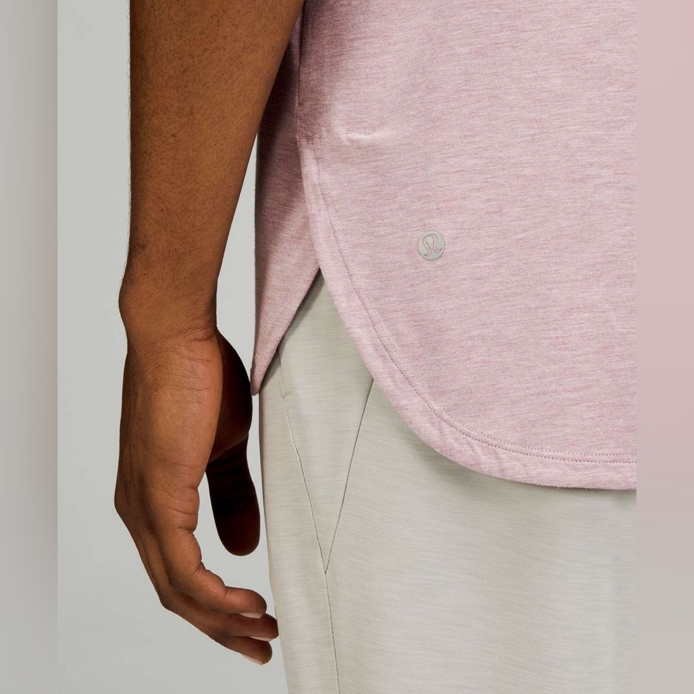 Lululemon Athletica Heather Dusty Rose Balancer Short Sleeve Shirt size Medium - Picture 4 of 12